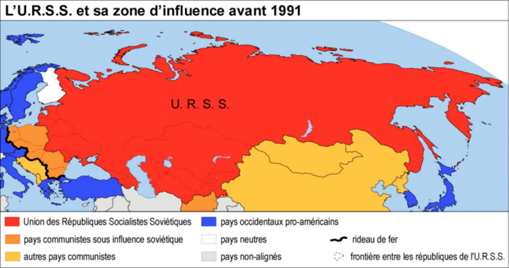 URSS et sa zone d'influence avant 1991