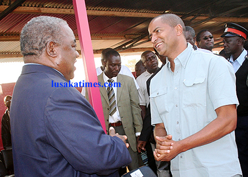 President Banda with DRC Katanga Governor Moses Katumbi at the Umutomboko ceremony in Mwansabombwe.