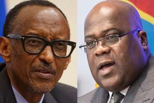 This photo combo shows Rwandan President Paul Kagame and his DR Congo counterpart Felix Tshisekedi.