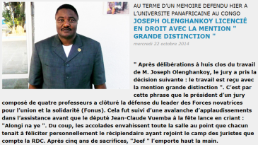 Licence en Droit : très convoitée au Congo-Kinshasa - JB Kongolo