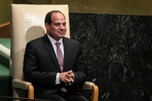 Abdel Fattah al-Sissi, le président égyptien, lors de l'assemblée générale des Nations unies, le 19 septembre, à New York. Photo Drew Angerer. AFP