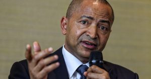 Congolese Opposition politician and presidential election candidate for the Democratic Republic of the Congo, Moise Katumbi Chapwe, speaks during a press conference in Geneva, Switzerland, 02 June 2017. EPA/MARTIAL TREZZINI