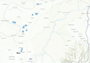 Location of massacres committed by the ADF from November 1 to 27, 2019 