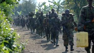 Des soldats rwandais près de Jomba, en RDC, le 24 janvier 2009 (image d'illustration). Photo AFP / Lionel Healing