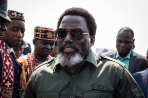 President of the Democratic Republic of the Congo (DRC), Joseph Kabila, at a ceremony to burn one ton of ivory and pangolin scales on September 30, 2018 in Kinshasa to highlight the problem of poaching in the central African country.