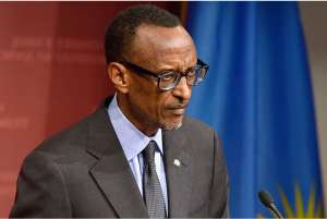 Rwandan president Paul Kagame speaks during a governance event in the US