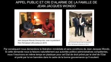 APPEL PUBLIC ET CRI D’ALARME DE LA FAMILLE DE JEAN JACQUES WONDO