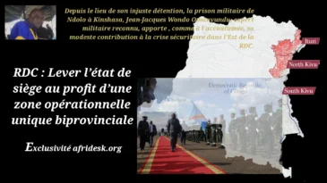 RDC : Lever l’état de siège au profit d’une zone opérationnelle unique biprovinciale